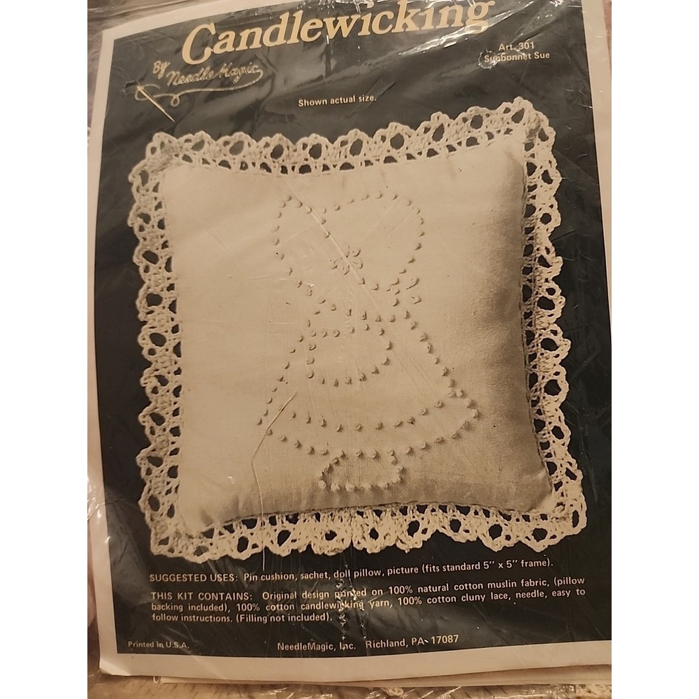 Needle Magic Kit Candlewicking #301 And 302  Sunbonnet Sue Overall Sam Vintage - Picture 5 of 8